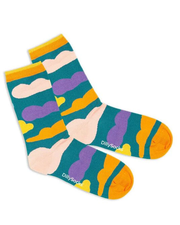 DillySocks Premium Socken Wobble Fields aus Biobaumwoll-Mix