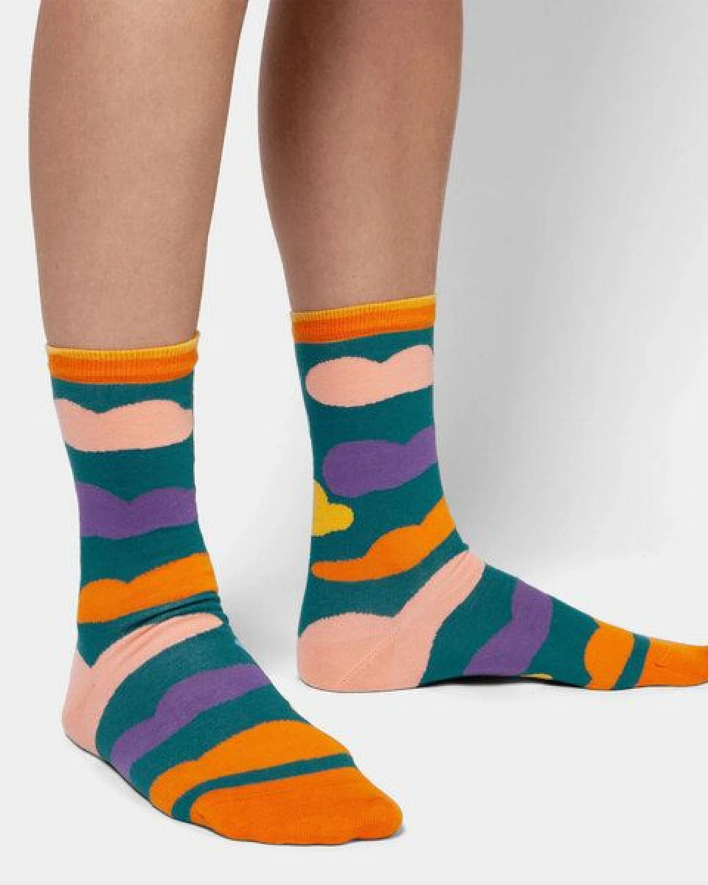 DillySocks Premium Socken Wobble Fields aus Biobaumwoll-Mix – Ansicht 2