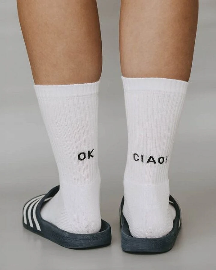 Eulenschnitt Socken mit Spruch aus Biobaumwolle