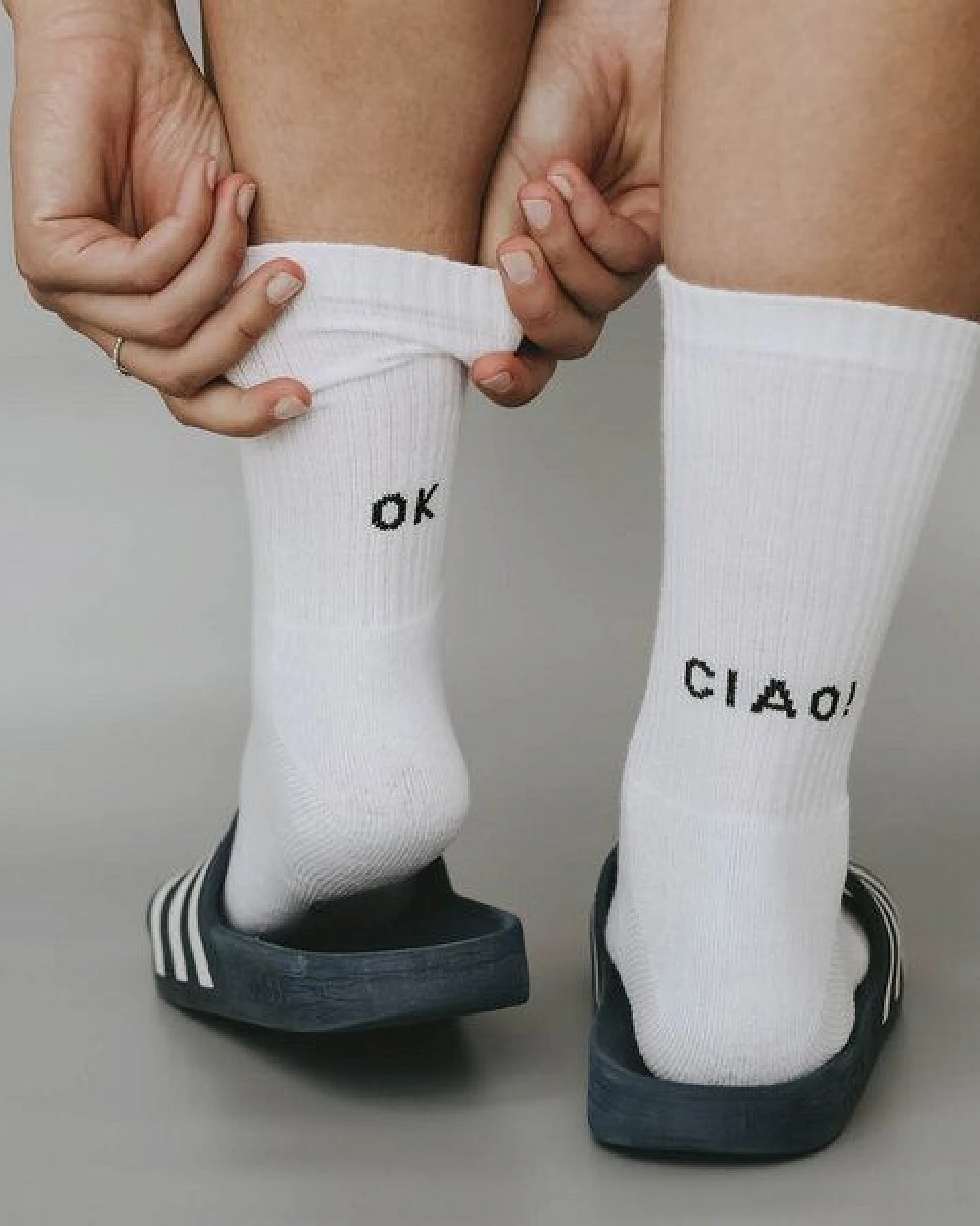 Eulenschnitt Socken mit Spruch aus Biobaumwolle – Ansicht 2