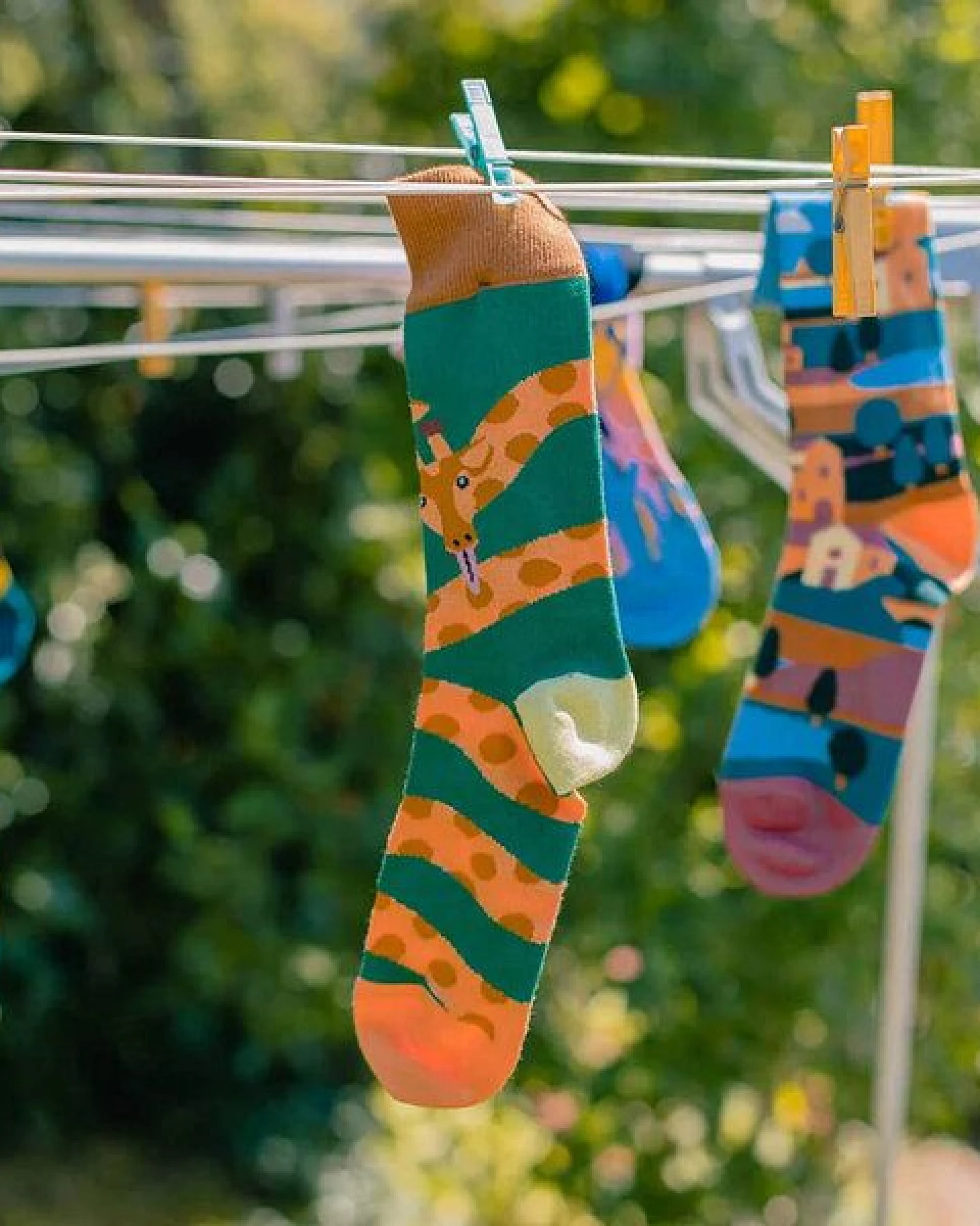 DillySocks Socken Green Longneck aus Biobaumwoll-Mix – Ansicht 4