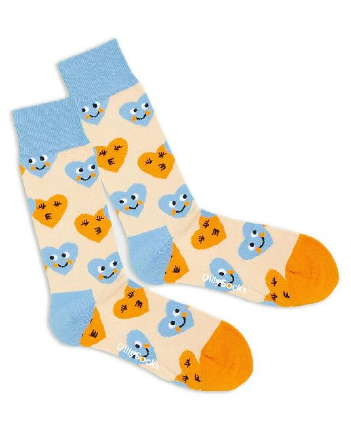 DillySocks Socken Smiling Hearts aus Biobaumwoll-Mix
