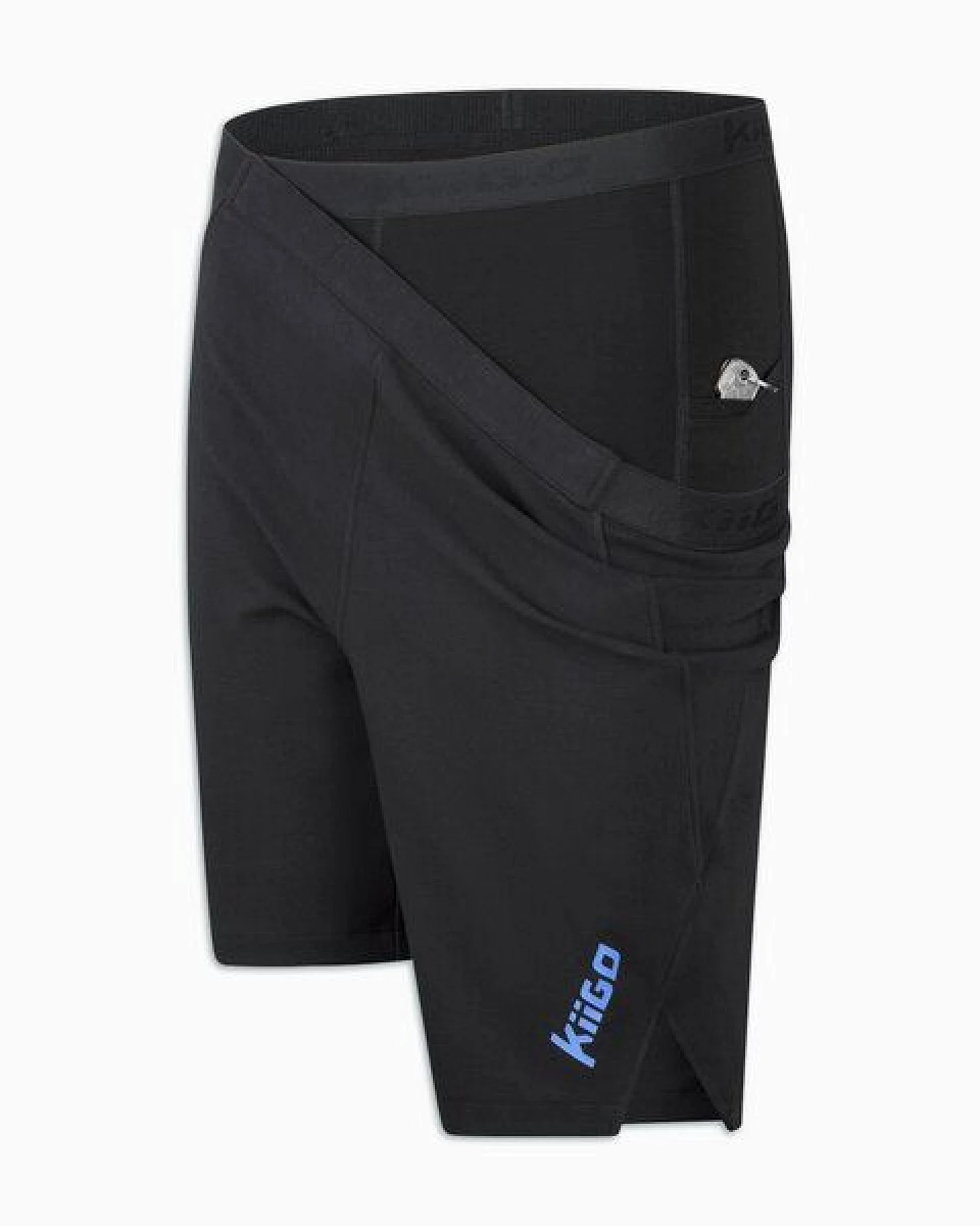 KiiGO Herren Laufshorts mit Innen-Tights - Schwarz – Ansicht 4