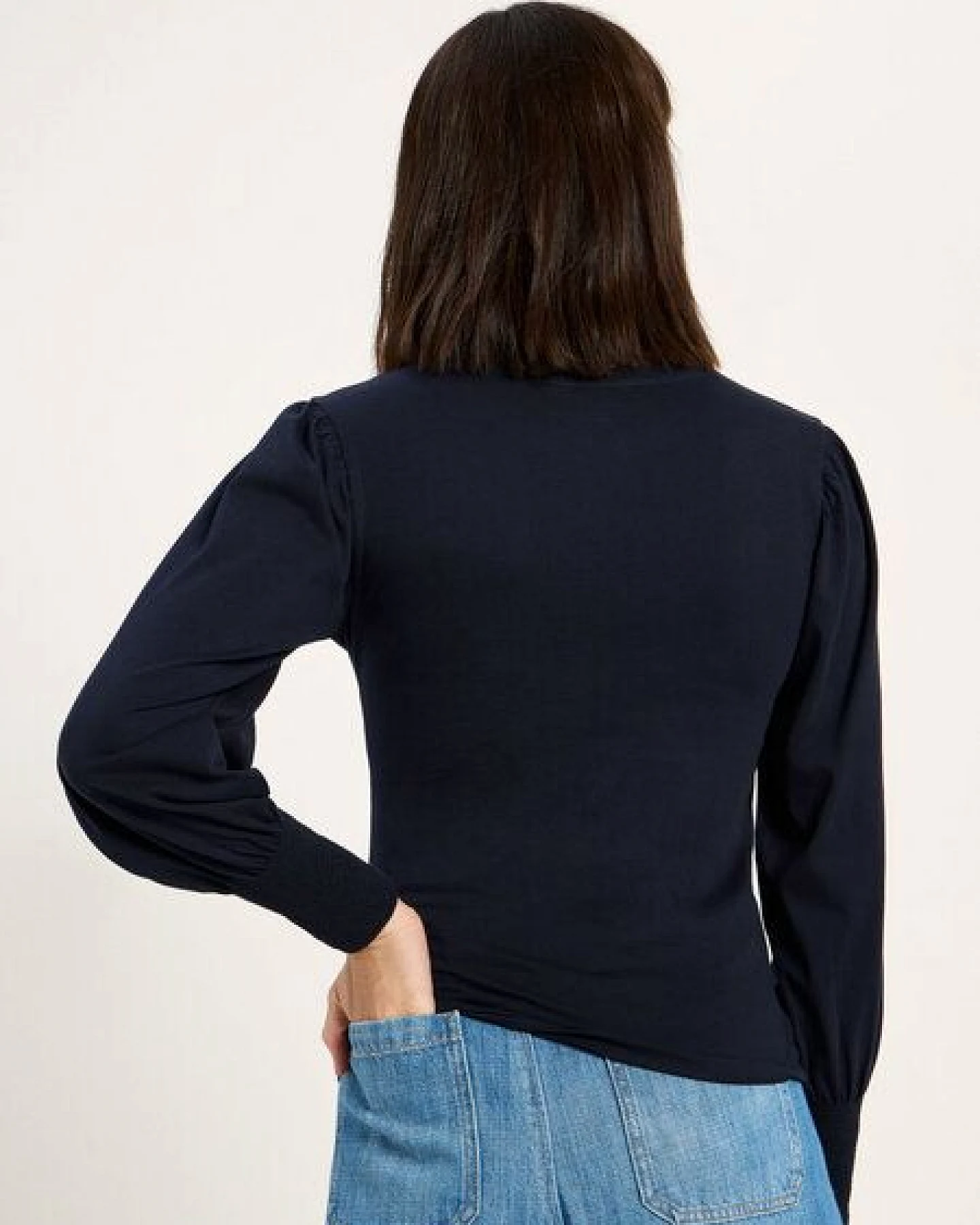 LANIUS Shirt mit gerafftem Ärmel (GOTS) aus Bio-Baumwolle – Ansicht 3