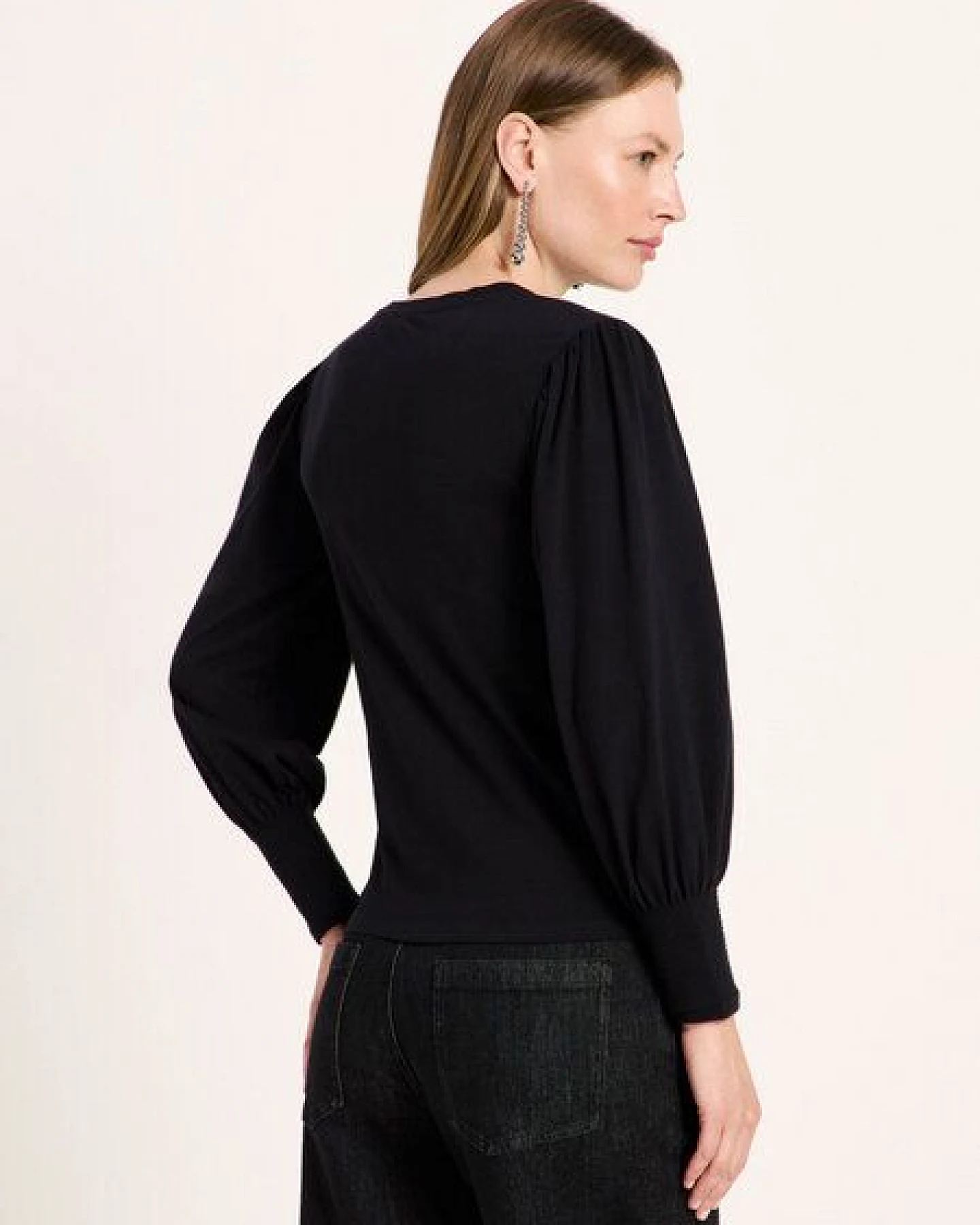 LANIUS Shirt mit gerafftem Ärmel (GOTS) aus Bio-Baumwolle – Ansicht 2