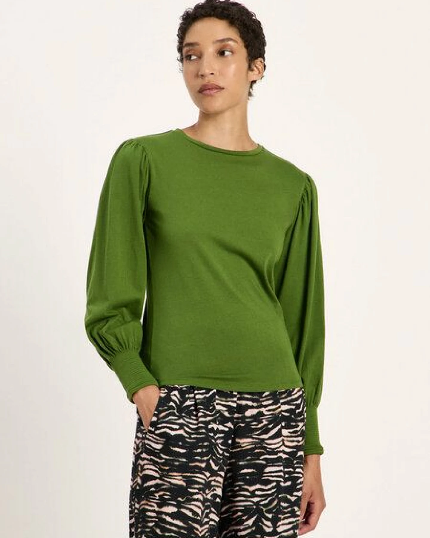 LANIUS Shirt mit gerafftem Ärmel (GOTS) aus Bio-Baumwolle – Ansicht 4