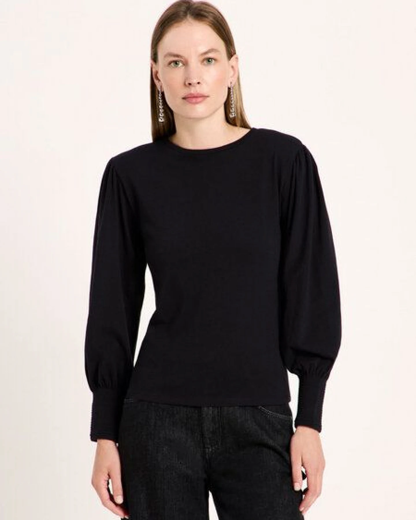 LANIUS Shirt mit gerafftem Ärmel (GOTS) aus Bio-Baumwolle – Ansicht 2