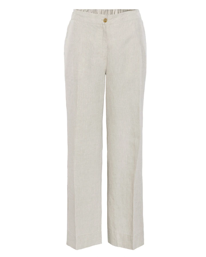 Damen Leinen Hose Beige