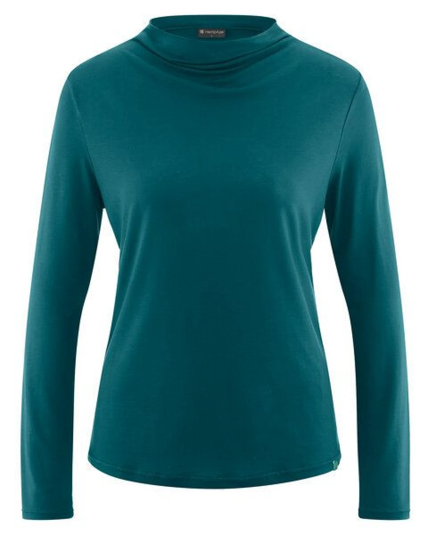 HempAge Damen Longsleeve Wasserfall-Ausschnitt Lyocell (Hanf) Normal fit – Ansicht 3