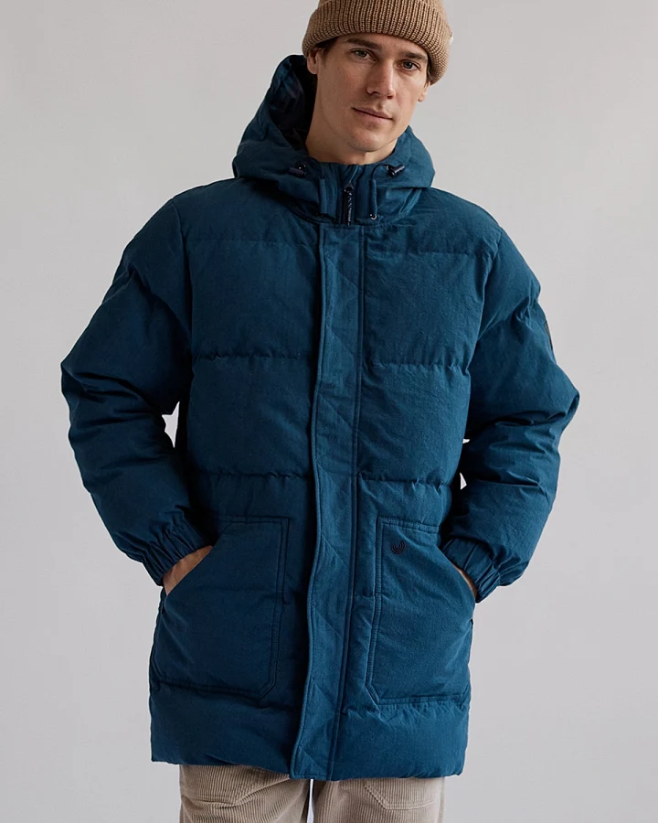 TWOTHIRDS Herren vegan Winterjacke Ballymahon Moonlite Ozeanblau