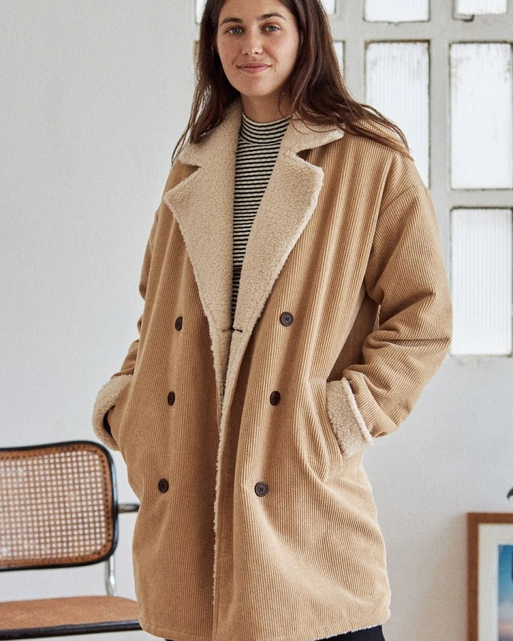 TWOTHIRDS Damen vegan Mantel Ekins Latte Beige
