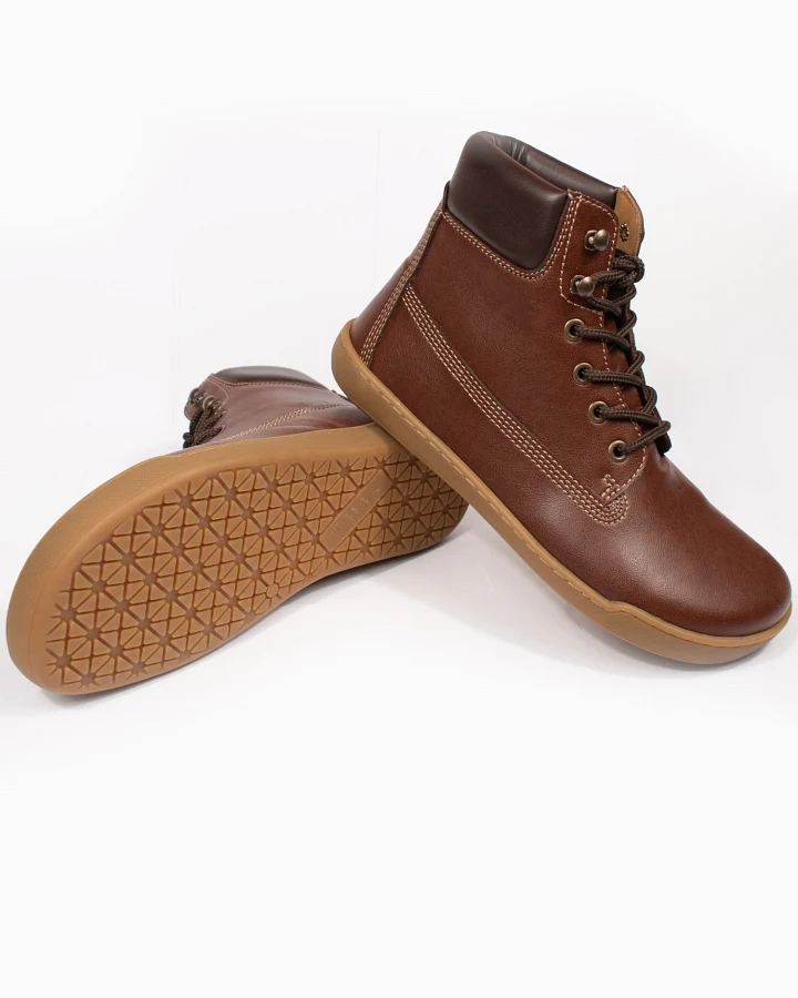 Will's Vegan Store Damen vegan Dock Boots Barefoot Chestnut