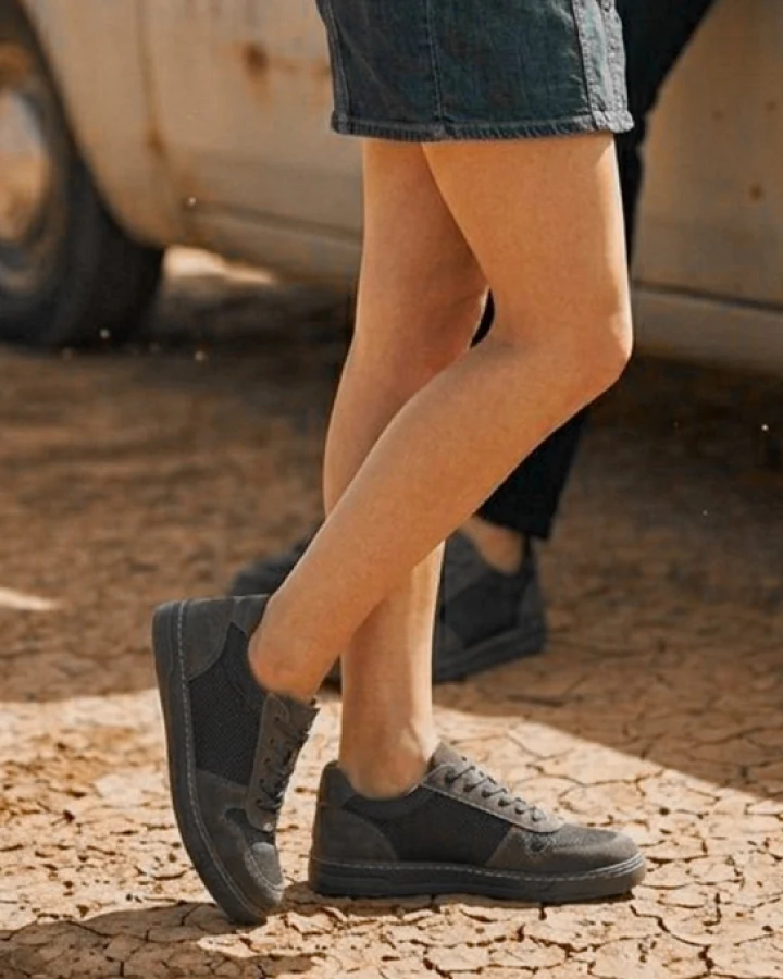 Will's Vegan Store Damen vegan Barefoot Sneaker Damen Schwarz & Grau