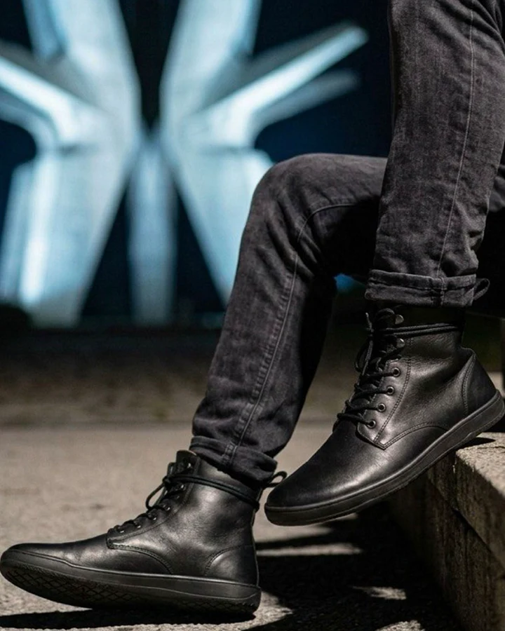 Will's Vegan Store Herren vegan Stiefel Barefoot Rangers Schwarz