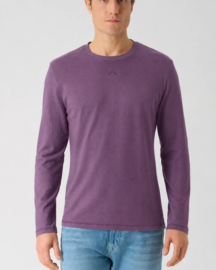HempAge Herren vegan Langarmshirt In Amethyst Lila