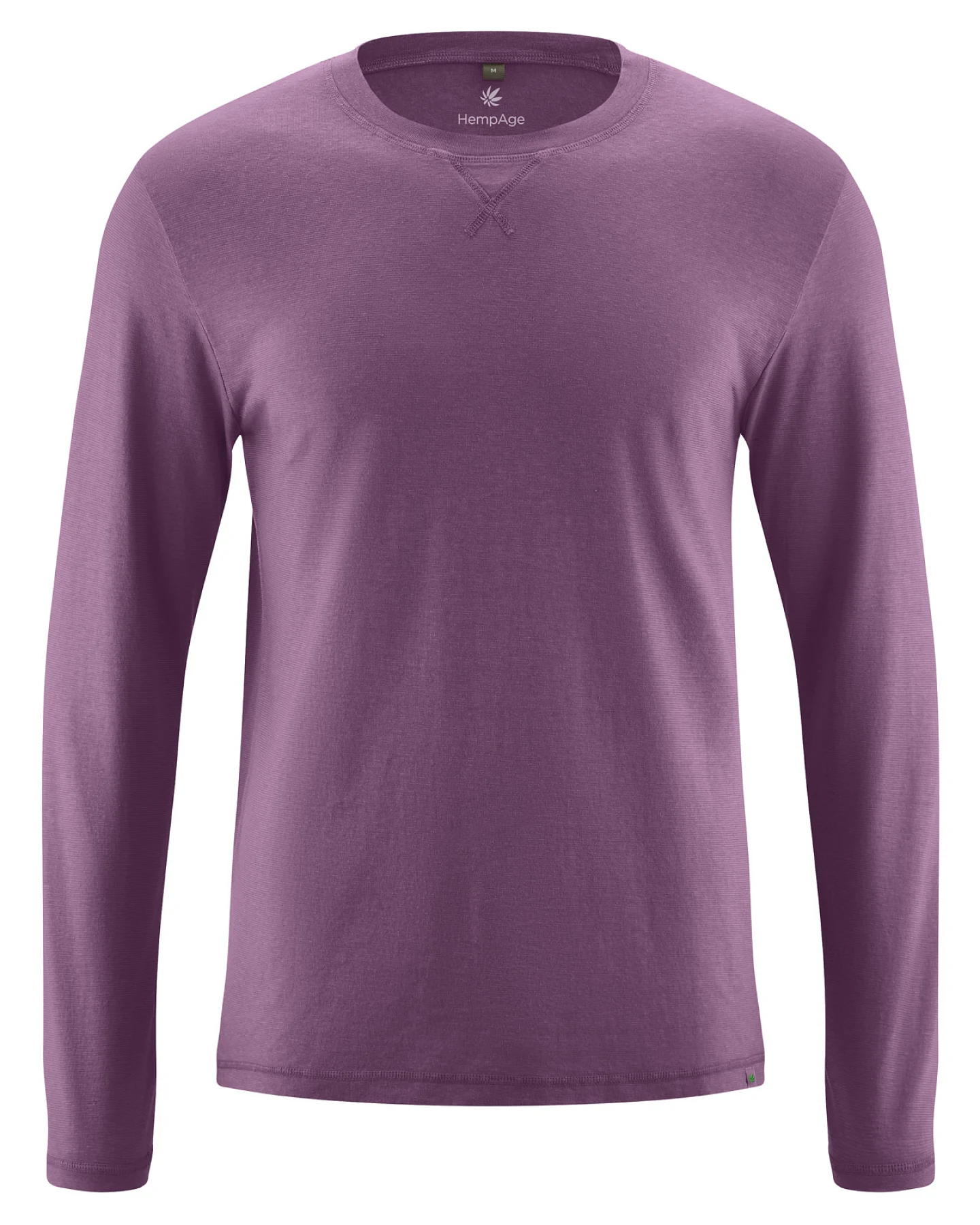 HempAge Herren vegan Langarmshirt In Amethyst Lila – Ansicht 2