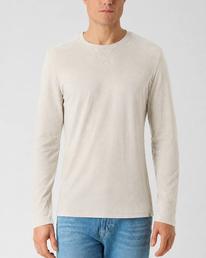 HempAge Herren vegan Langarmshirt Thistle In Beige