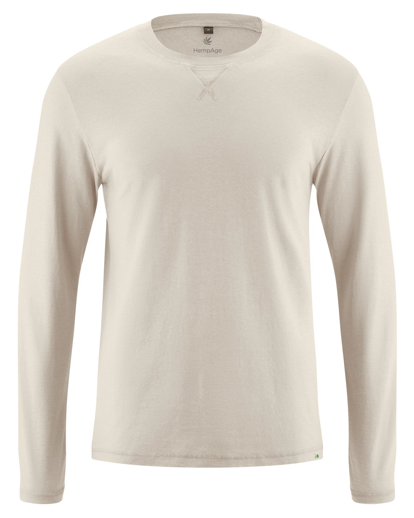 HempAge Herren vegan Langarmshirt Thistle In Beige – Ansicht 2