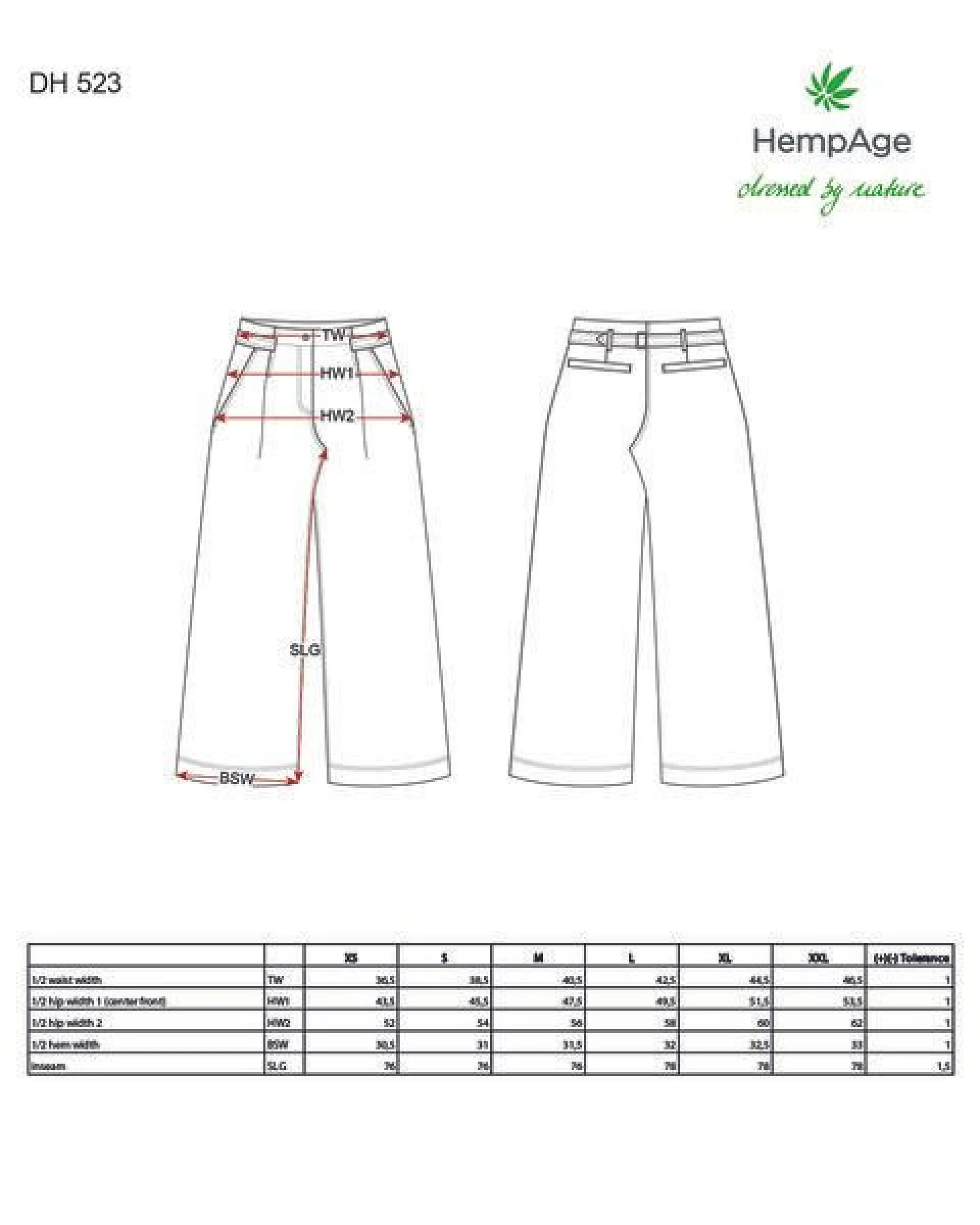 HempAge Weite Bundfaltenhose Damen Hanf/Biobaumwolle – Ansicht 2
