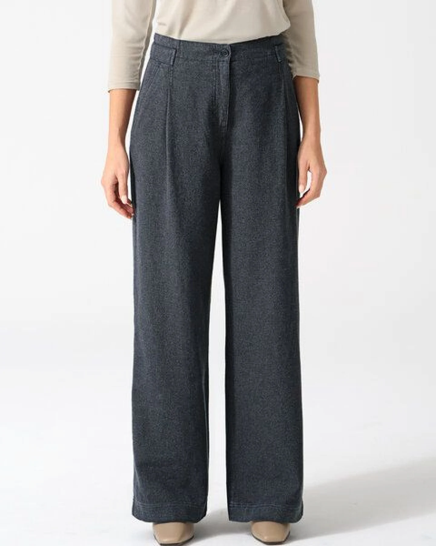 HempAge Weite Bundfaltenhose Damen Hanf/Biobaumwolle – Ansicht 3