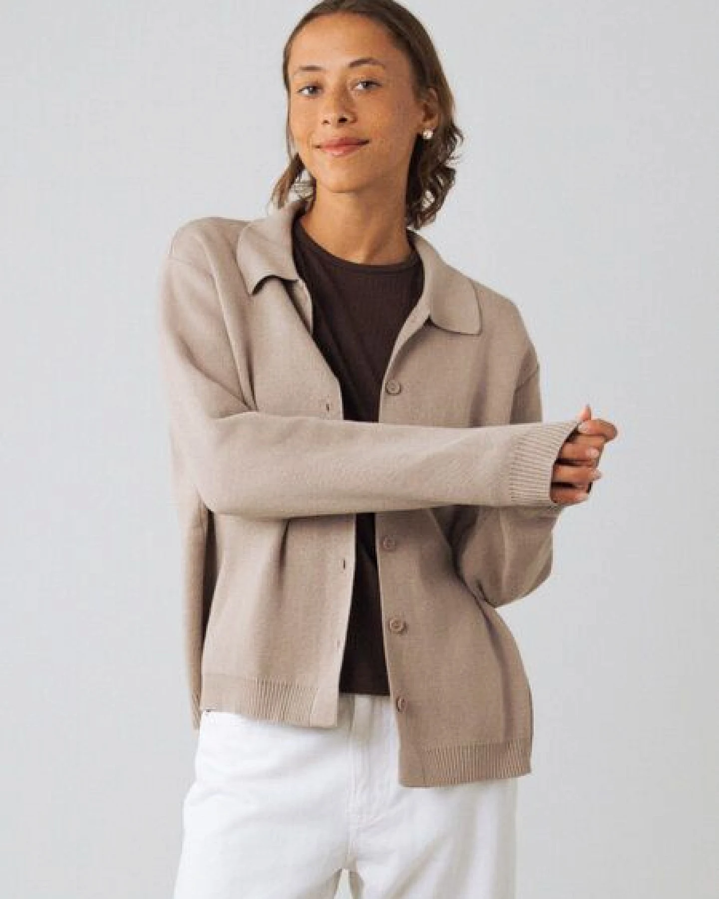 Honest Basics Damen MC Cardigan aus 100% Bio-Baumwolle – Ansicht 2