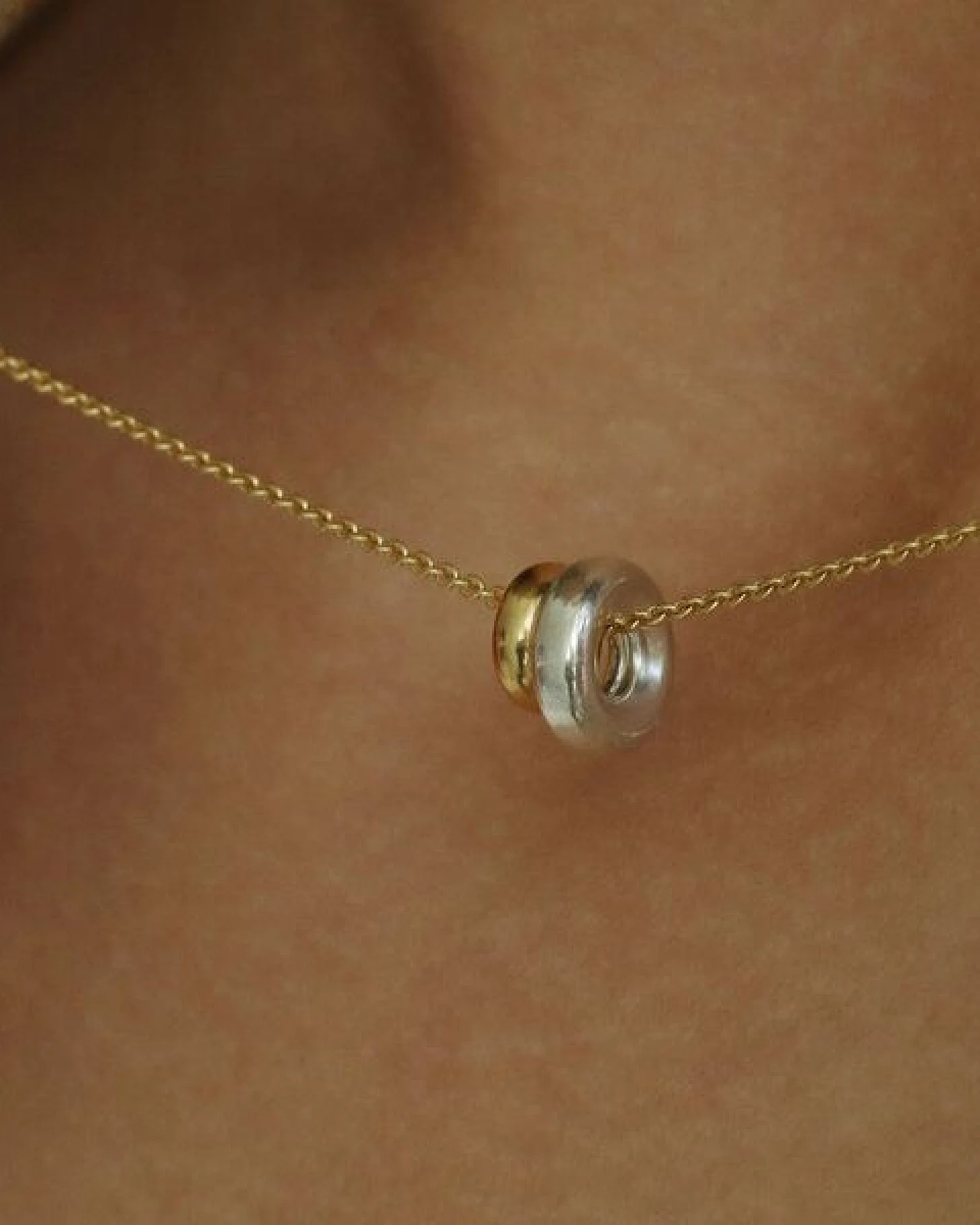 BELLYBIRD Jewellery Halskette - DONUT, 925 Sterlingsilber, vergoldet – Ansicht 3