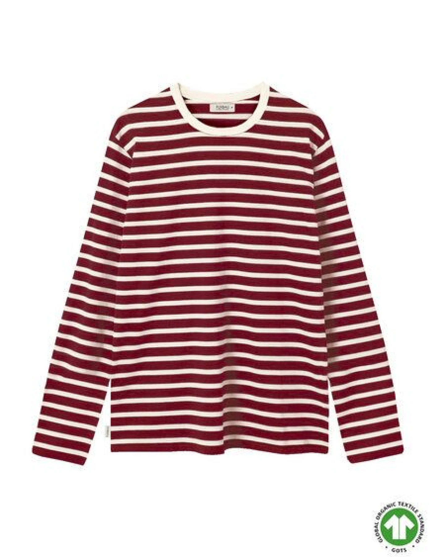 FUXBAU Frauen Streifen Longsleeve - creme grün, bordeaux, blau oder senf – Ansicht 2