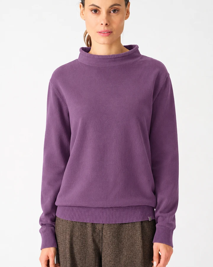 HempAge Damen vegan Rollkragenpullover Amethyst