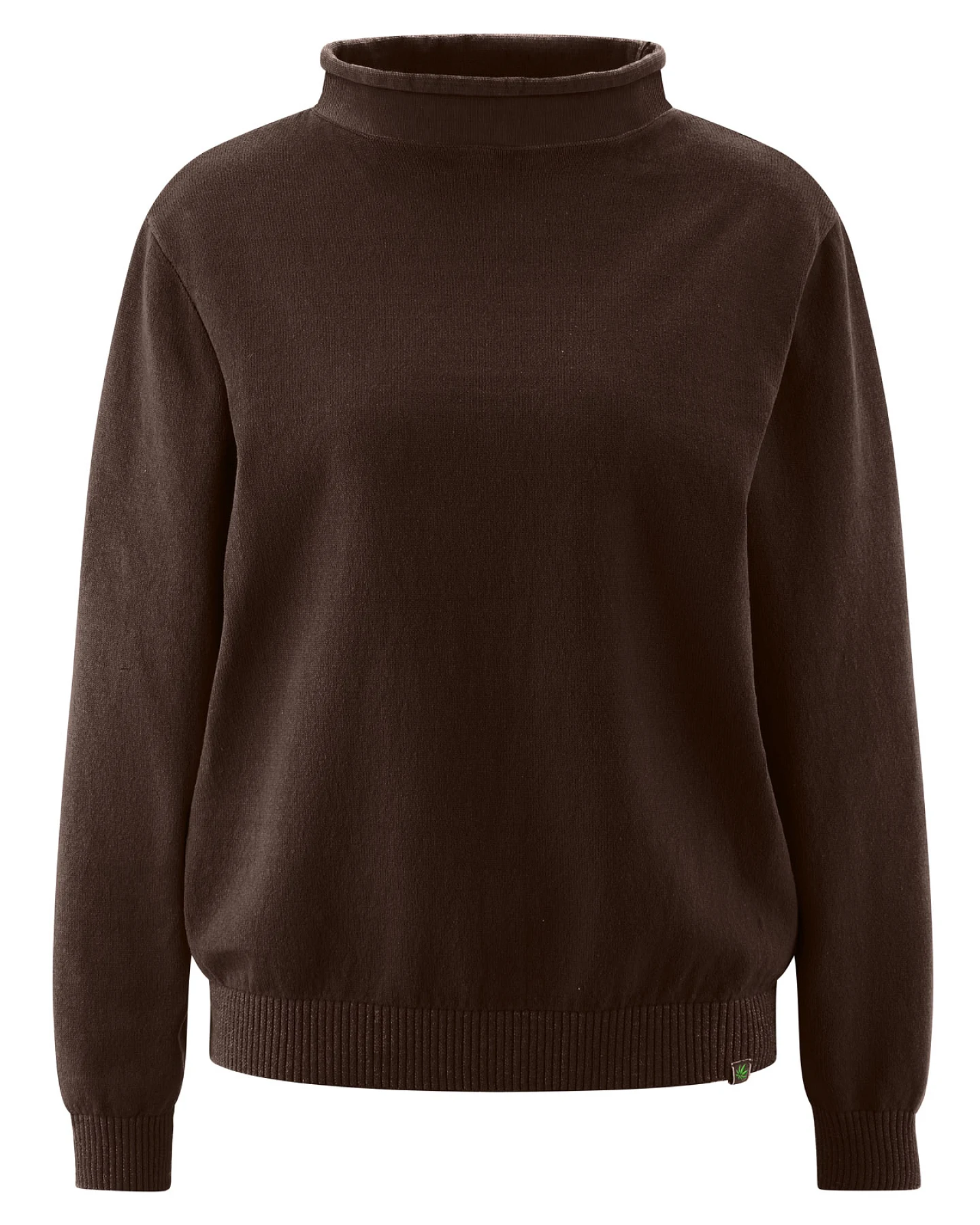 HempAge Damen vegan Rollkragenpullover Espressobraun – Ansicht 2