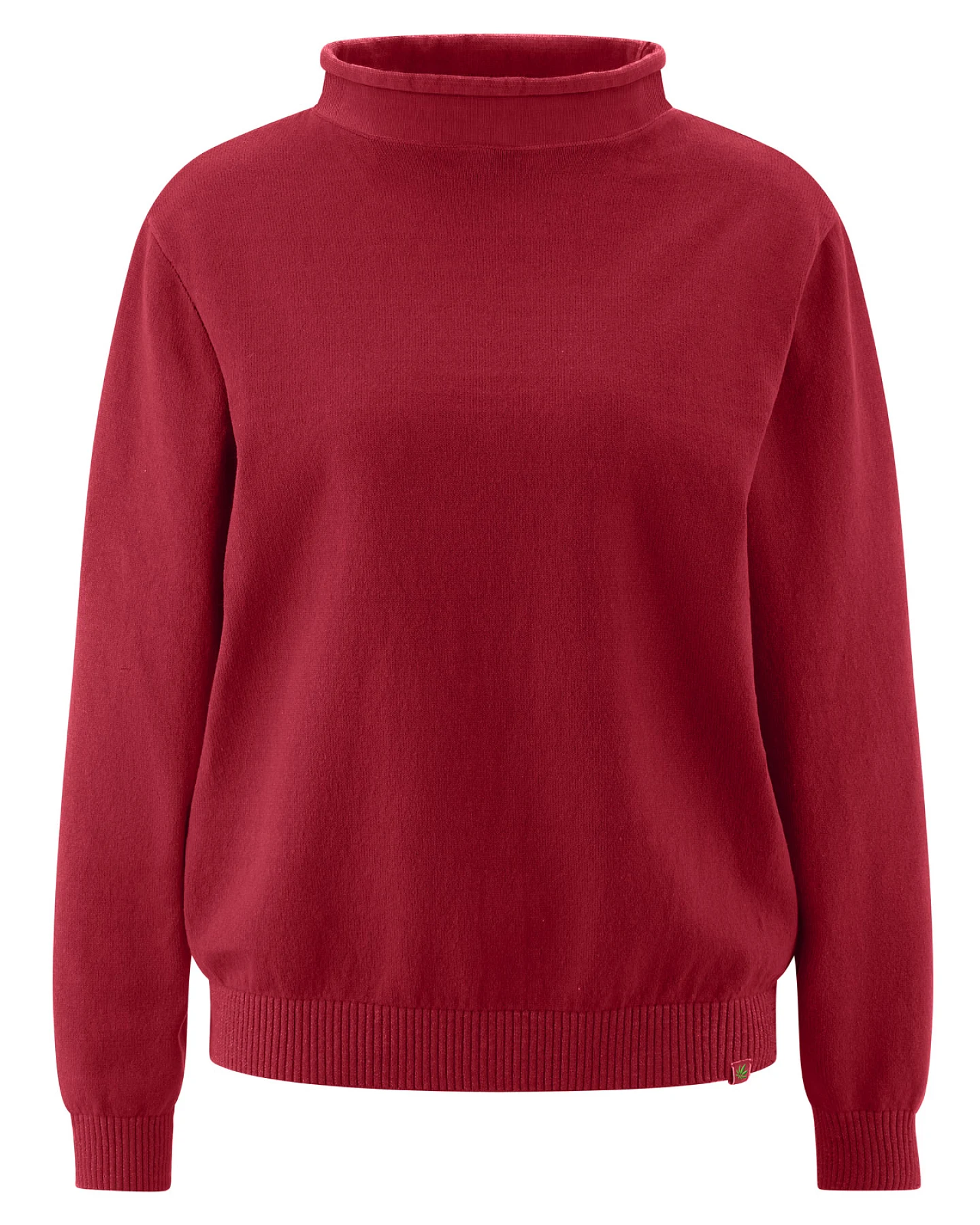 HempAge Damen vegan Rollkragenpullover Rubinrot – Ansicht 2