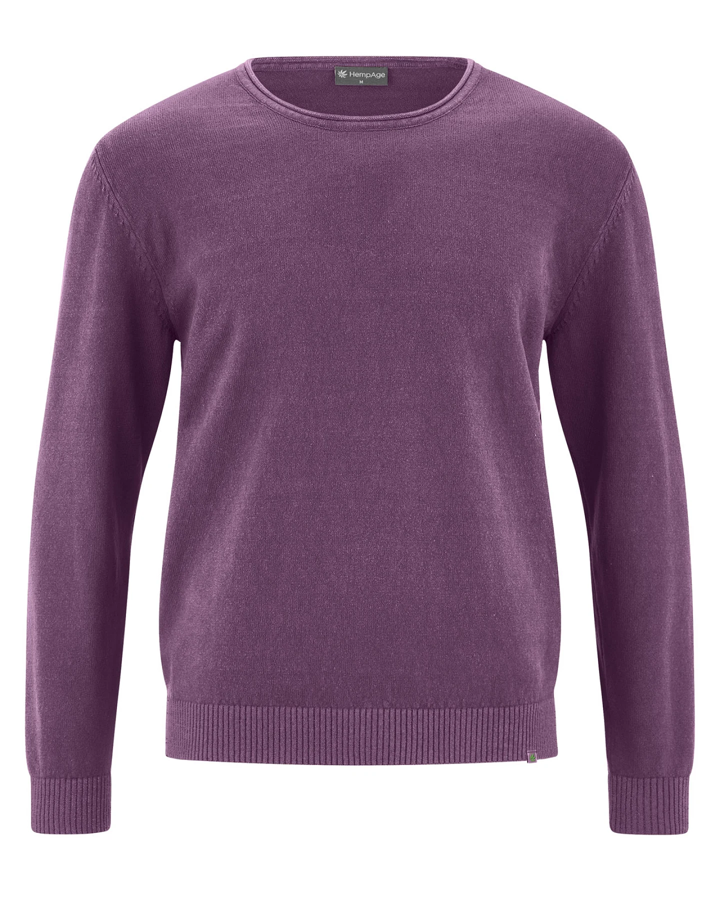 HempAge Herren vegan Pullover Mit Umgeschlagenem Kragen Amethyst – Ansicht 2