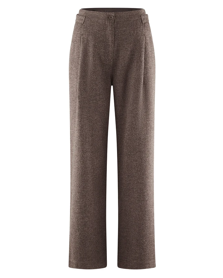 HempAge Damen vegan Plisseehose In Mokka