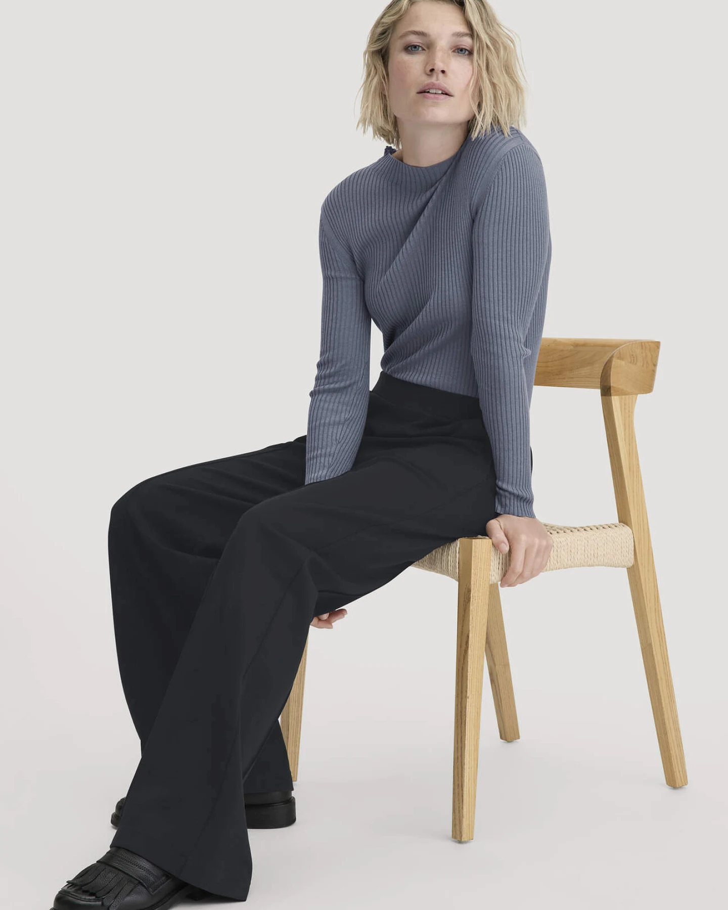 hessnatur Damen Jersey Hose Wide Leg Relaxed aus Bio-Baumwolle - schwarz - Größe 42 – Ansicht 4