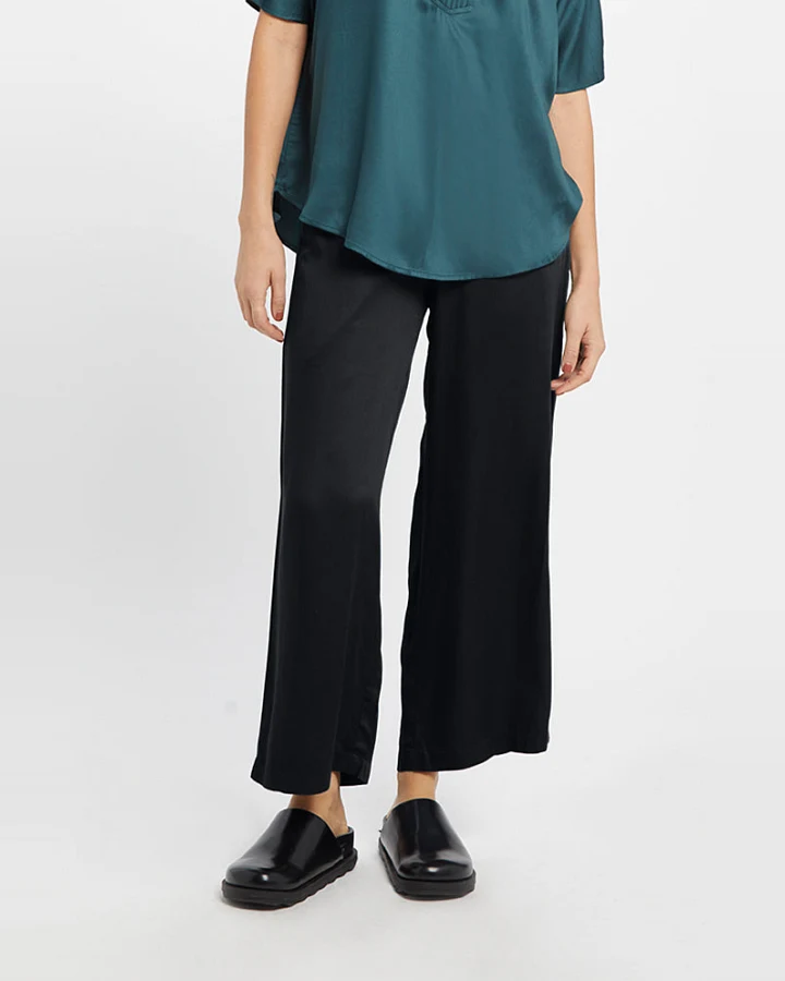 Neu Nomads Damen vegan Hose Cropped Palazzo Carina Schwarz