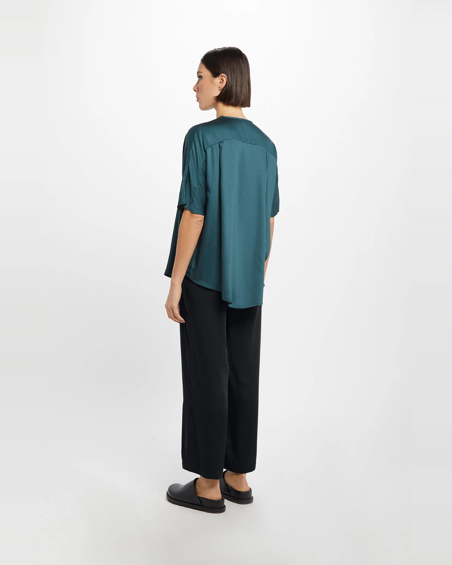 Neu Nomads Damen vegan Hose Cropped Palazzo Carina Schwarz – Ansicht 2