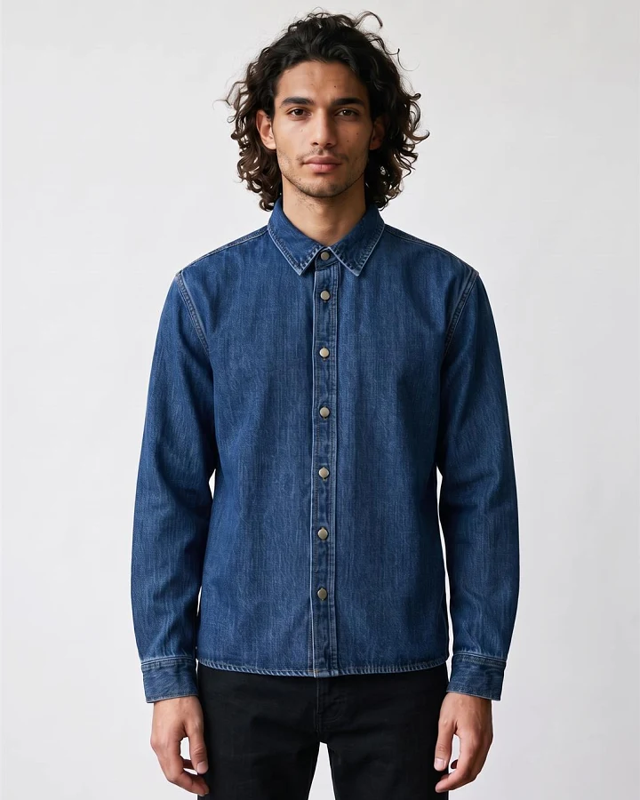 Relaxed Fit Denim Hemd Modell: Palm