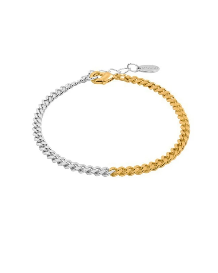 Armband Curb Mix Gold/ Silber