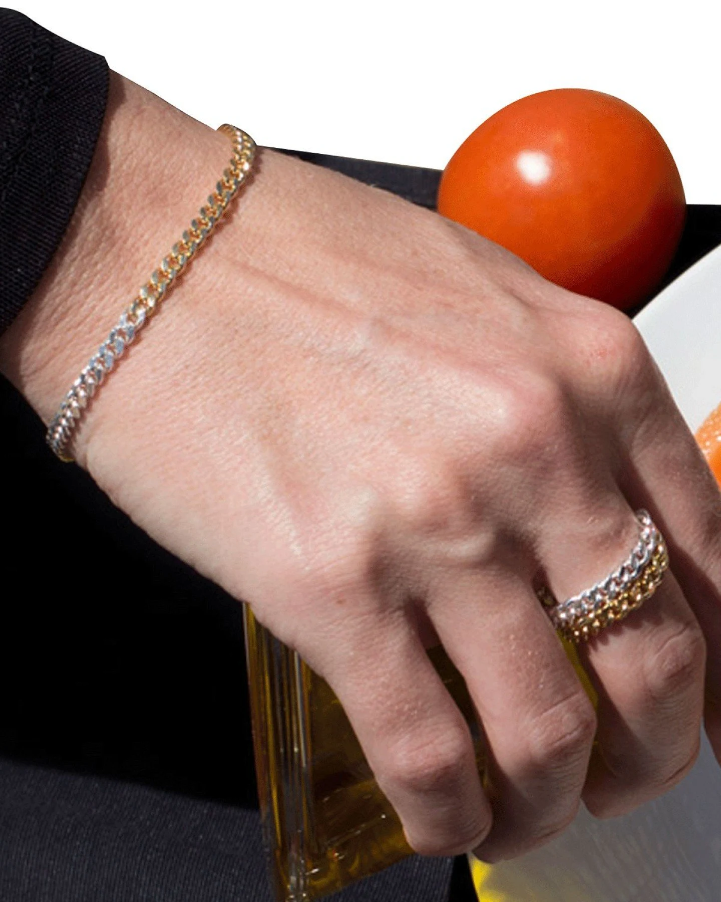 Armband Curb Mix Gold/ Silber – Ansicht 2