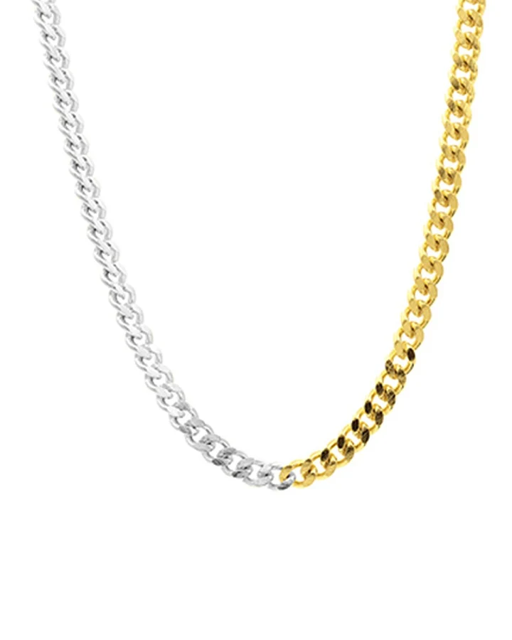 Halskette Curb Mix Gold/ Silber