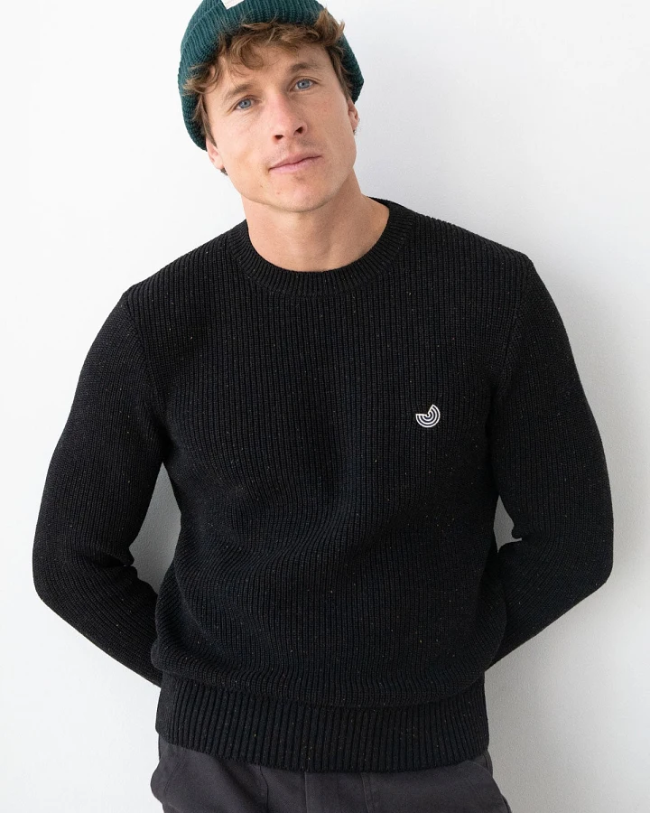 TWOTHIRDS Herren vegan Pullover Seminyak Schwarz Bunte Noppen