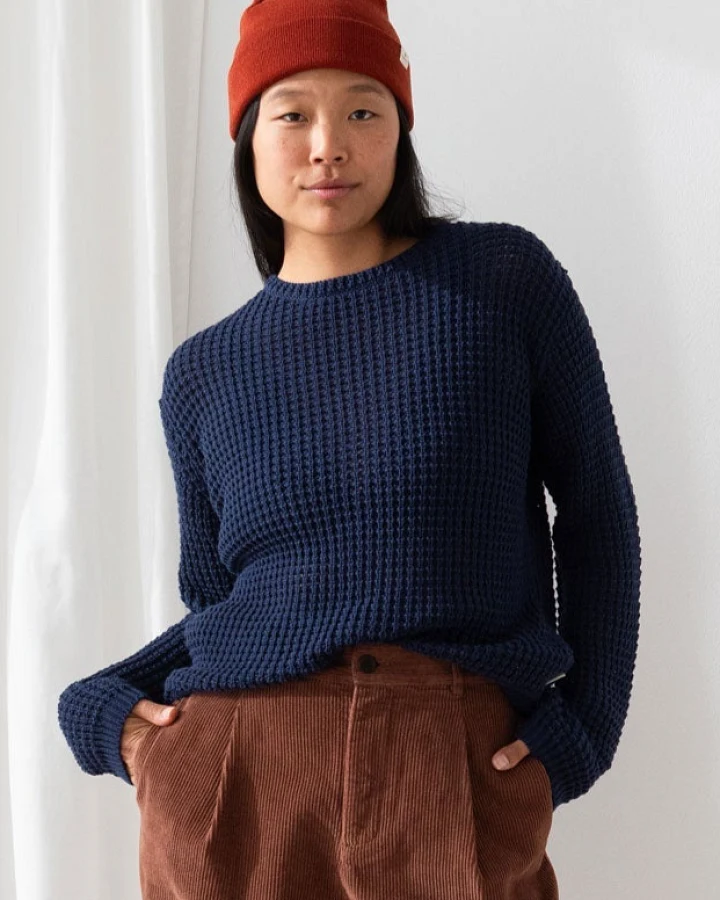 TWOTHIRDS Damen vegan Pullover Teresa Marineblau