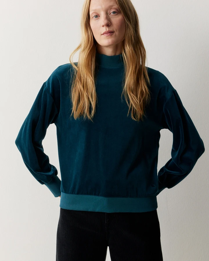 Recolution Damen vegan Sweatshirt Allium Deep Teal