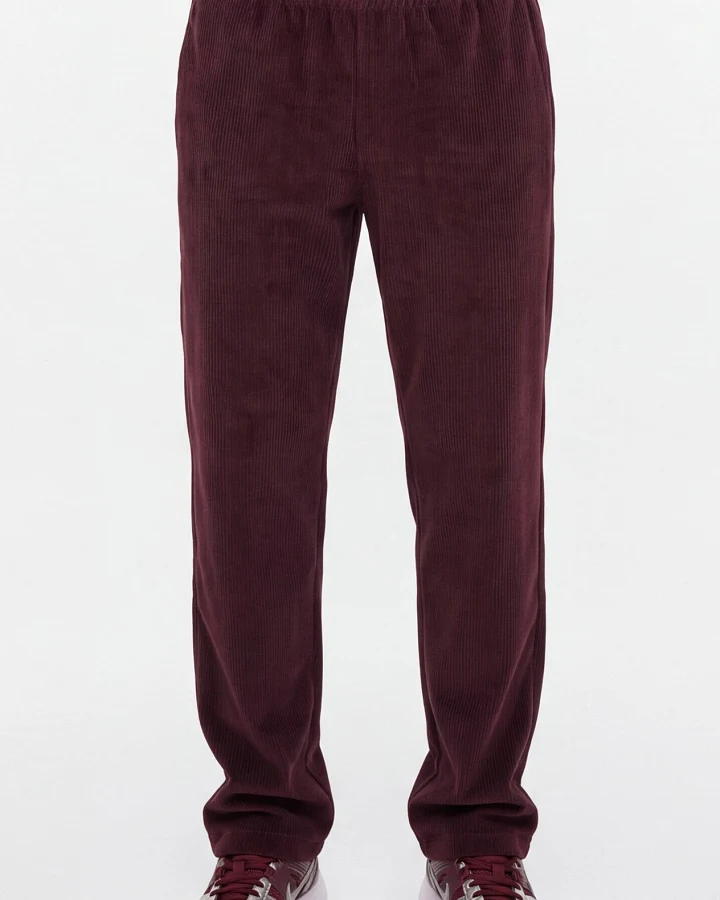 ORGANICATION Herren vegan Jogginghose Aus Cord Von Potter Burgunderrot