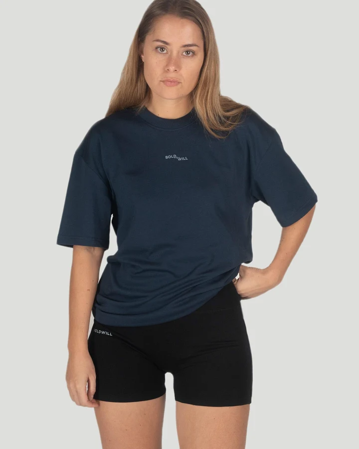 Boldwill Damen vegan T-Shirt Pf50 Wood Deepsea Blue