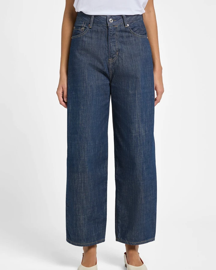 Kings of Indigo Damen vegan Jeans Leila Matrix Mid Washed Blue