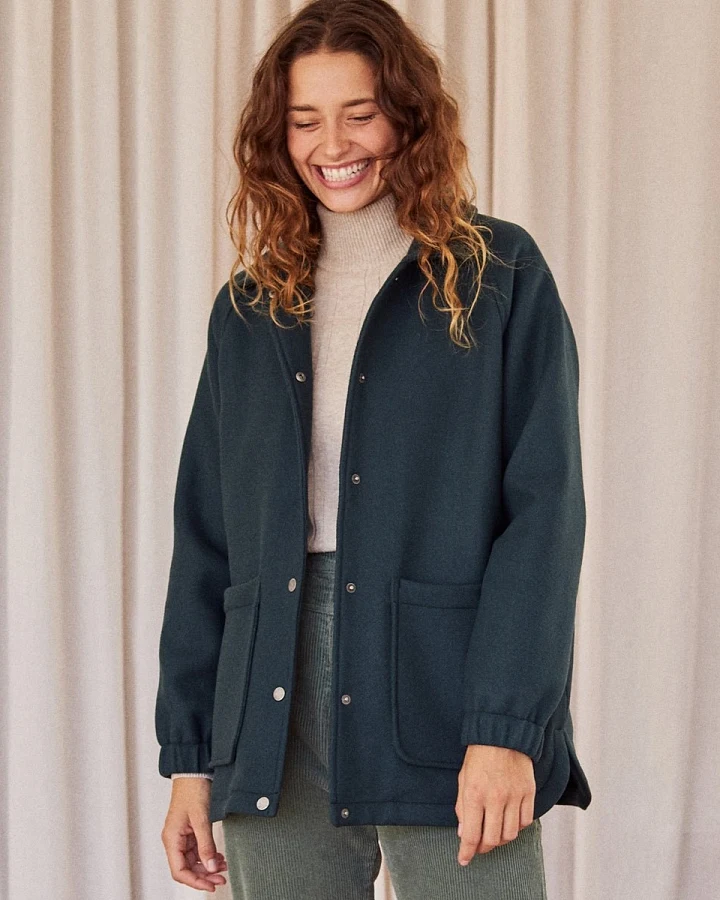 TWOTHIRDS Damen vegan Jacke Ramea Gewaschen Grün