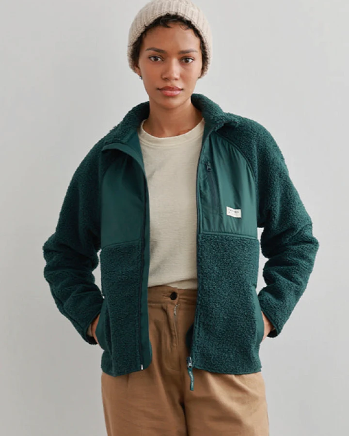 TWOTHIRDS Damen vegan Jacke Shark In Dunkelgrün