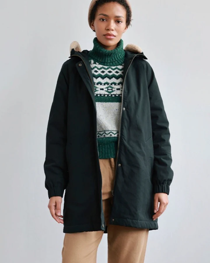 TWOTHIRDS Damen vegan Jacke Naukacuvu Dunkelgrün