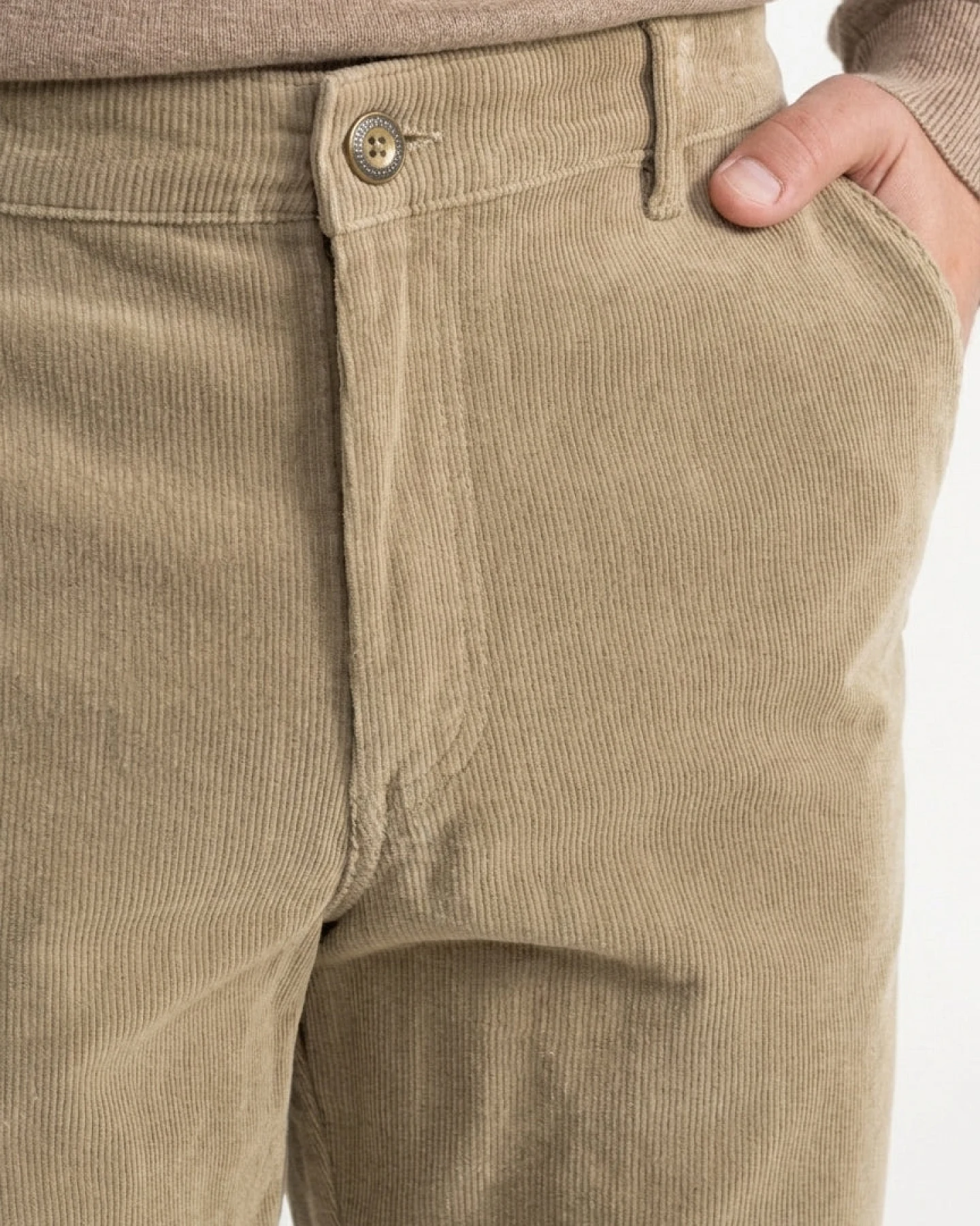 De IONESCU Herren vegan Hose Aus Cord Von Comarnic Beige – Ansicht 2
