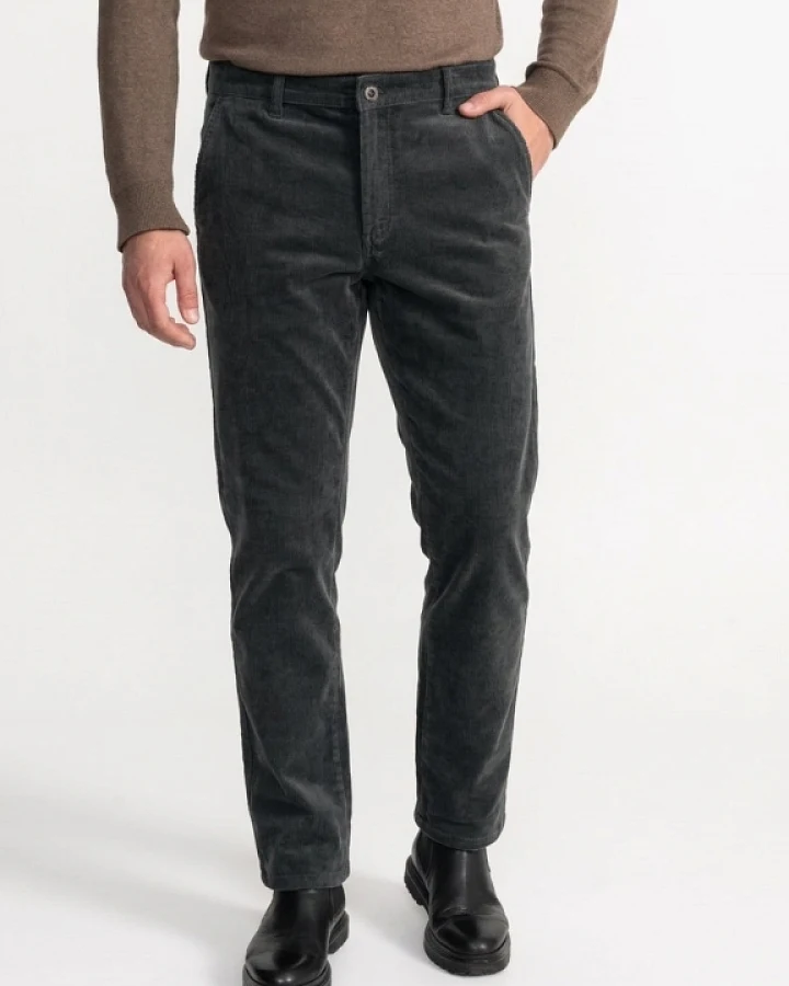 De IONESCU Herren vegan Hose Aus Cord Comarnic Grau